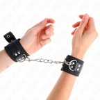 KINK - NYLON HÅNDLEDSBÆLTER SORT MED LÆDERBÆLTE SORT JUSTERBAR 19-29 CM X 5,1 CM