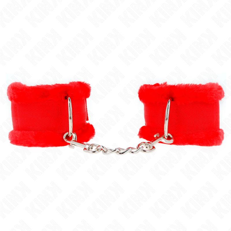 KINK - HÅNDLEDSBÆLTER MED POLDE FOR, RØDE, JUSTERBARE 17-31 CM X 7 CM