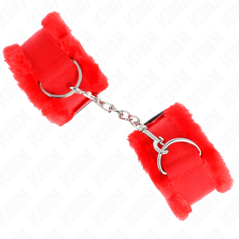 KINK - HÅNDLEDSBÆLTER MED POLDE FOR, RØDE, JUSTERBARE 17-31 CM X 7 CM