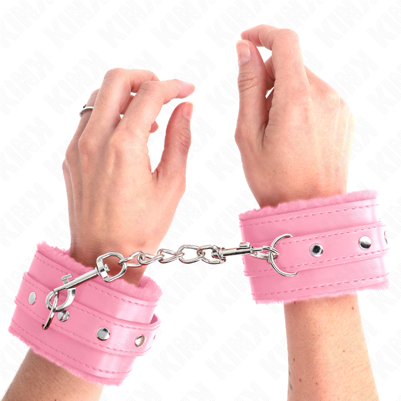 KINK - PREMIUM HÅNDLEDSBÅND MED PELSFOREDE PIZZA MED PIZZA BÆLTE, JUSTERBAR 17-29 CM X 6 CM