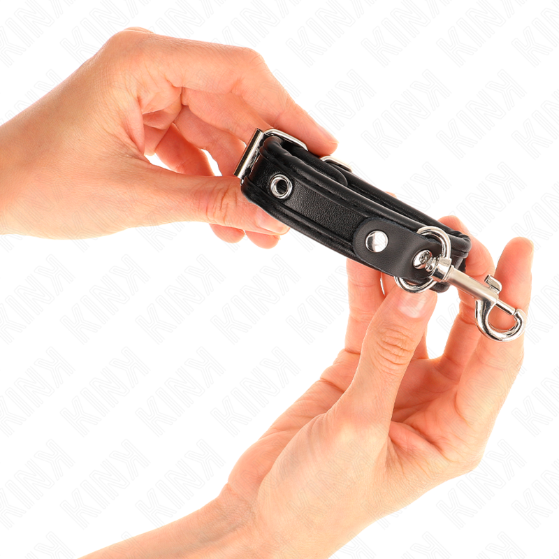 KINK - MINI SORTE ARMBÅND MED JUSTERBARE NIPPER 16-22 CM X 2 CM