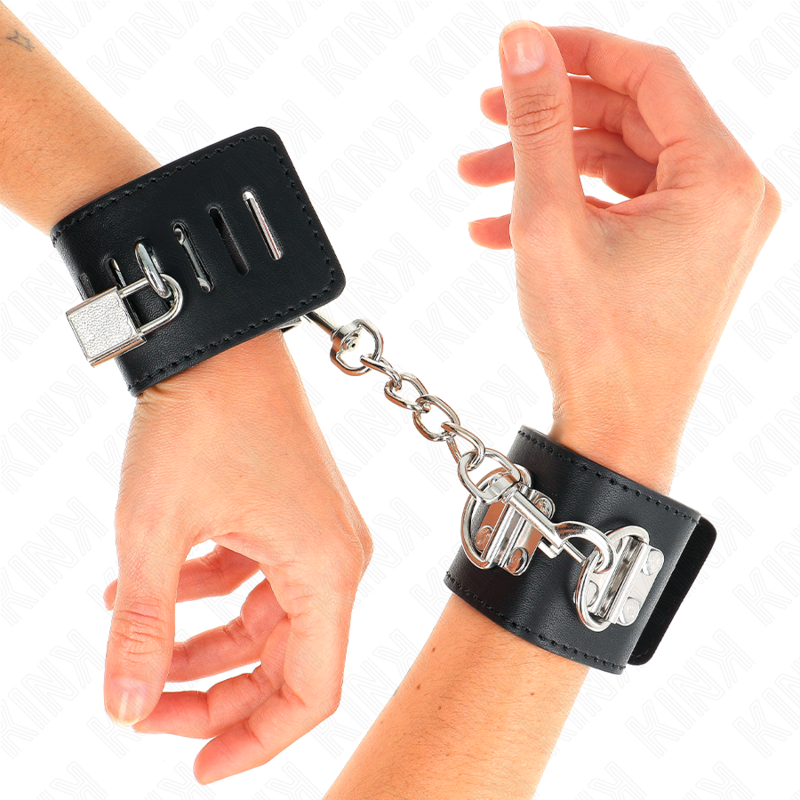 KINK - HÅNDLEDSBELØBERE MED MULTIPOSITION MED HÆNGELÅSLUKNING, SORT, JUSTERBAR, 16-23 CM X 5,5 CM