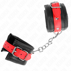 KINK - HÅNDLEDSBELØBERE SORT MED RØD BÆLE JUSTERBAR 17-28 CM X 6 CM