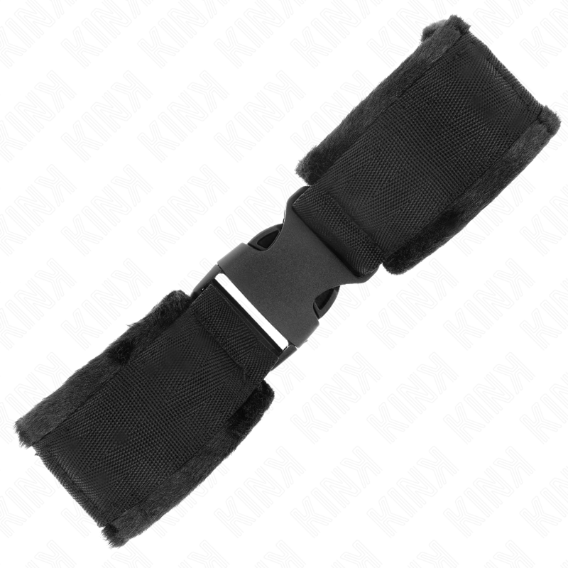 KINK - NYLON HÅNDBÅNDSSTRØM MED BORT & LOOP, RØD-SORT MODEL 1, JUSTERBAR, 25-35 CM X 6 CM