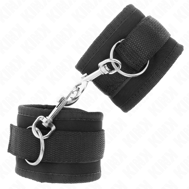 KINK - NYLON HÅNDLEDSBÆLGER MED BORT & LOOP, SORT, MODEL 2, JUSTERBAR, 18-35 CM X 6 CM