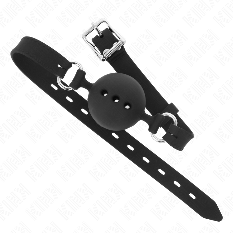 KINK - FULD SILIKONE KÆBE 55 x 2 CM MED 4,5 CM KUGLESTØRRELSE M SORT JUSTERBAR 35-51 CM