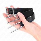 KINK - METALKROG MUDDEMBE 11,5 CM MED JUSTERBAR LÆDERREM 39-58 CM X 2 CM
