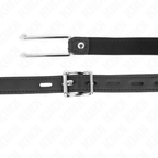 KINK - METALKROG MUDDEMBE 11,5 CM MED JUSTERBAR LÆDERREM 39-58 CM X 2 CM