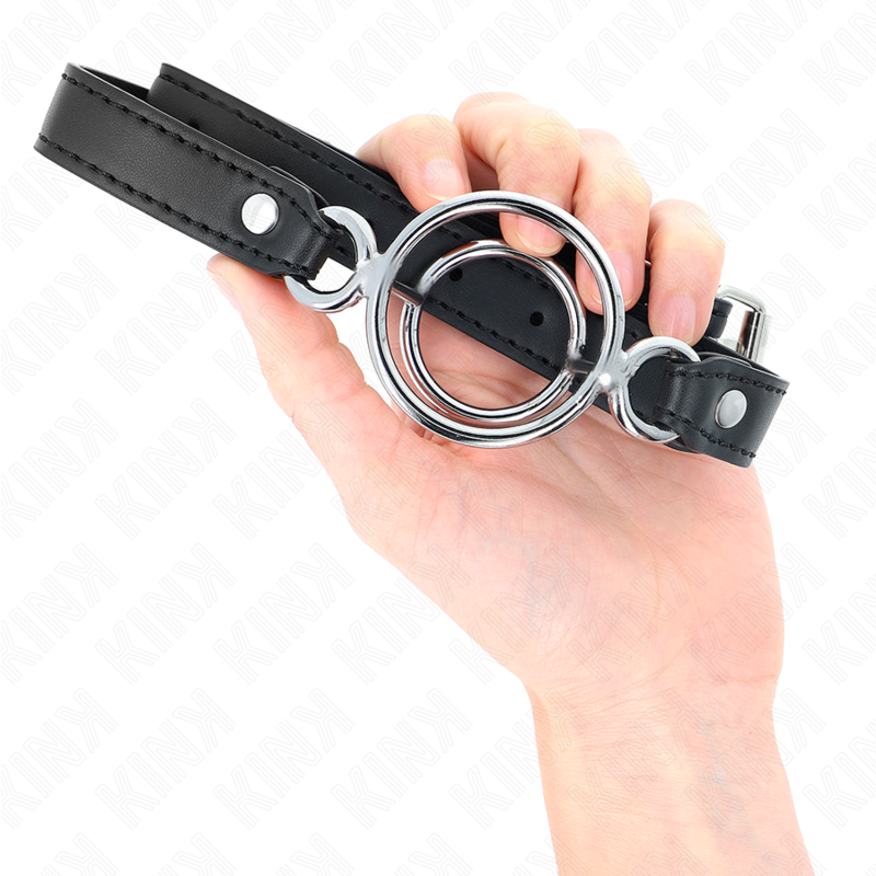 KINK - GAG MED FLERE O-RINGE 5 CM SORT 63 X 2,5 CM