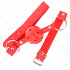 KINK - ÅNDBAR KUGLE 4 CM KNEVELS MED DOBBELT NITTE MODEL 1 RØD 62,5 x 2,5 CM JUSTERBAR 42-58 CM