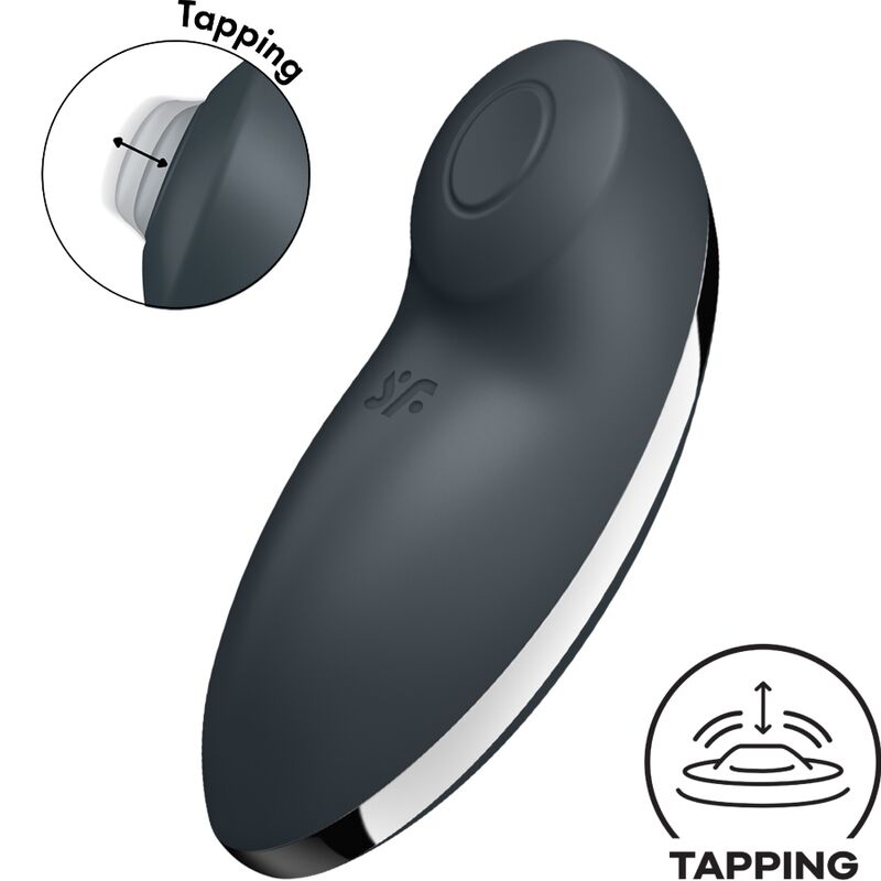 SATISFYER - TAP & CLIMAX 2 VIBRATOR & STIMULATOR GRÅ