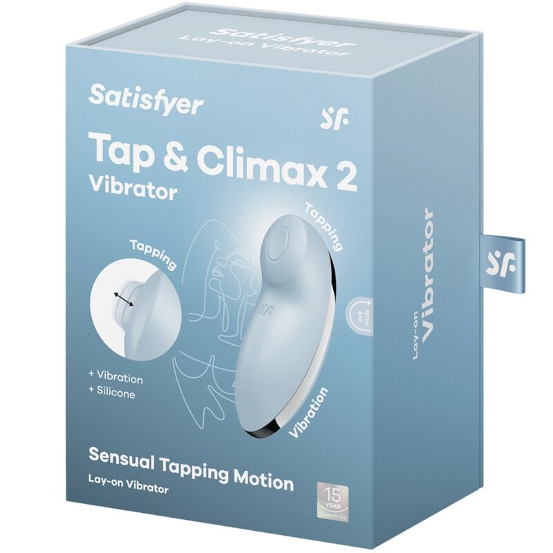 SATISFYER - TAP & CLIMAX 2 VIBRATOR & STIMULATOR BLÅ