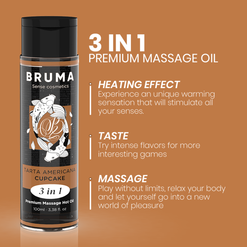 BRUMA - PREMIUM MASSAGE VARM OLIE CUPCAKE 3 I 1 - 100 ML