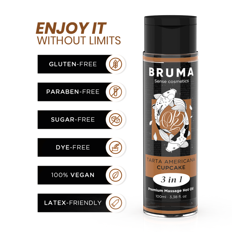 BRUMA - PREMIUM MASSAGE VARM OLIE CUPCAKE 3 I 1 - 100 ML