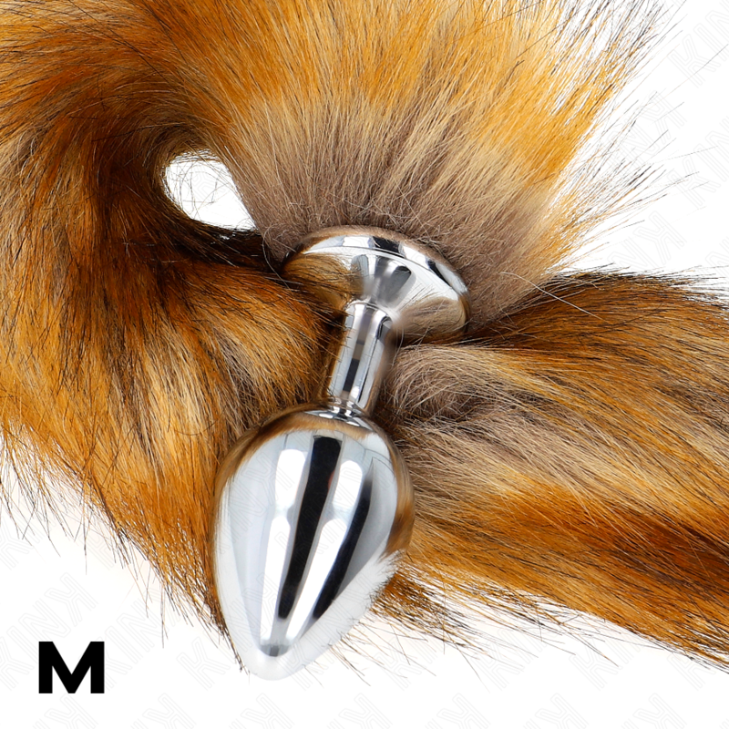 KINK - ANALPLUG STØRRELSE M 8 X 3,5 CM MED SYNTETISK HALE 40 CM BRUN