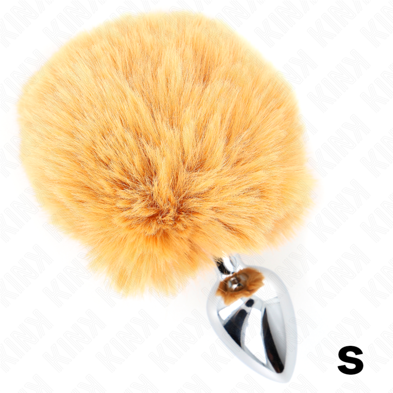 KINK - RUSTFRIT STÅLPROP 7 x 3 CM MED BEIGE INSERT PELSKANINHALE 8 CM