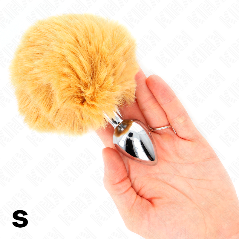 KINK - RUSTFRIT STÅLPROP 7 x 3 CM MED BEIGE INSERT PELSKANINHALE 8 CM