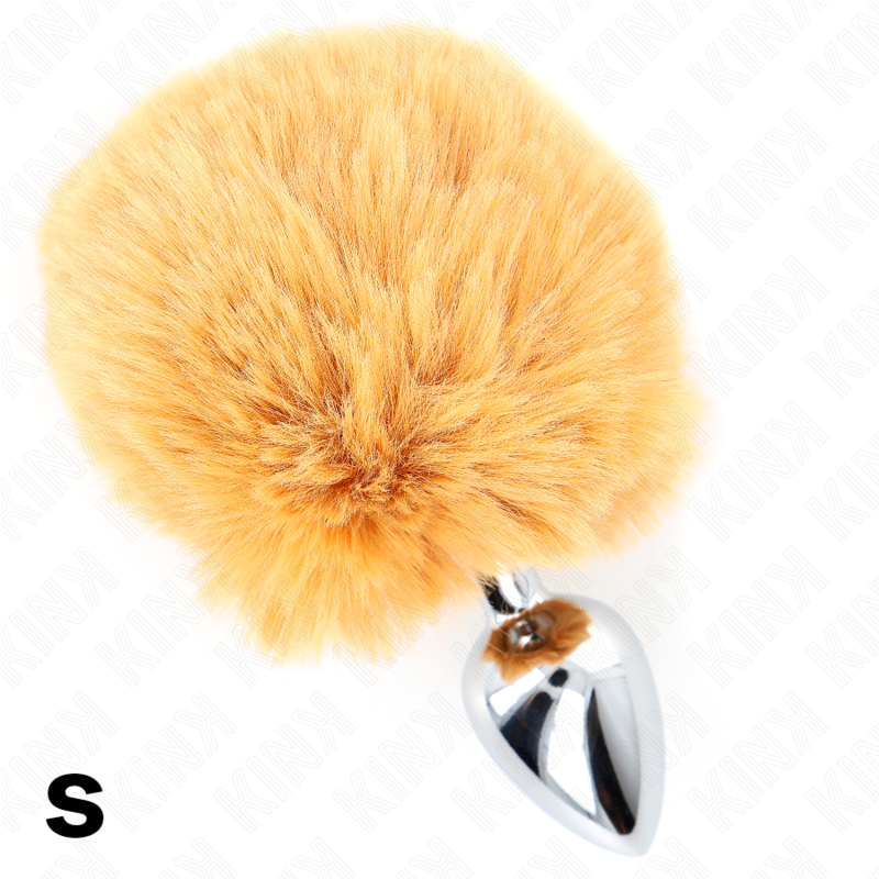 KINK - RUSTFRIT STÅLPROP 7 x 3 CM MED BEIGE INSERT PELSKANINHALE 8 CM