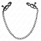 KINK - FLAD KÆDE NIPPELKLEMMER SORTE 30 CM