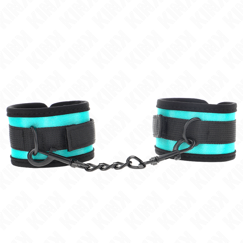 KINK - HÅNDLEDSBÆLGER MED NYLONBINDING, SORT-BLÅ, JUSTERBAR, 18-32 CM X 5 CM