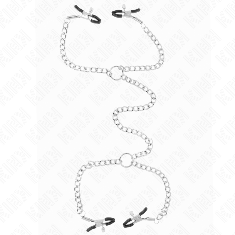 KINK - 4 KÆDE NIPPELKLEMMER 32 CM MED SMÅ KÆDER 14 CM