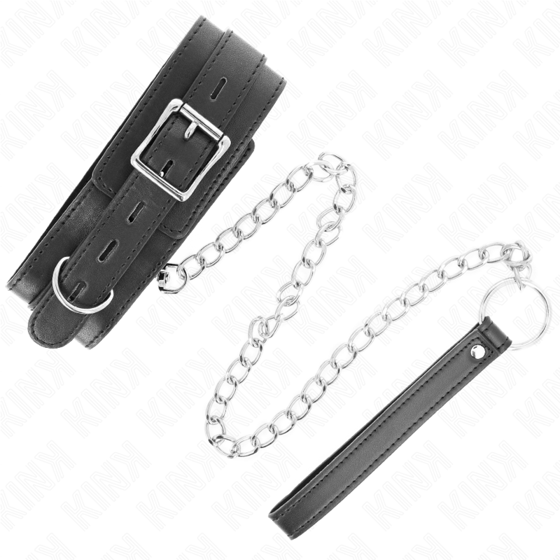KINK - HALSBÅND MED BÆLTE 65 CM MED STROP SORT 54 X 4,5 CM