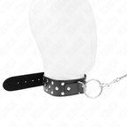 KINK - RINGHALSKÆDE MED NITTEREM OG BÆLTE 65 CM SORT JUSTERBAR 36-50 CM X 3,8 CM
