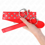 KINK - RINGHALSKÆDE MED NITTEREM OG BÆLTE 65 CM RØD JUSTERBAR 36-50 CM X 3,8 CM