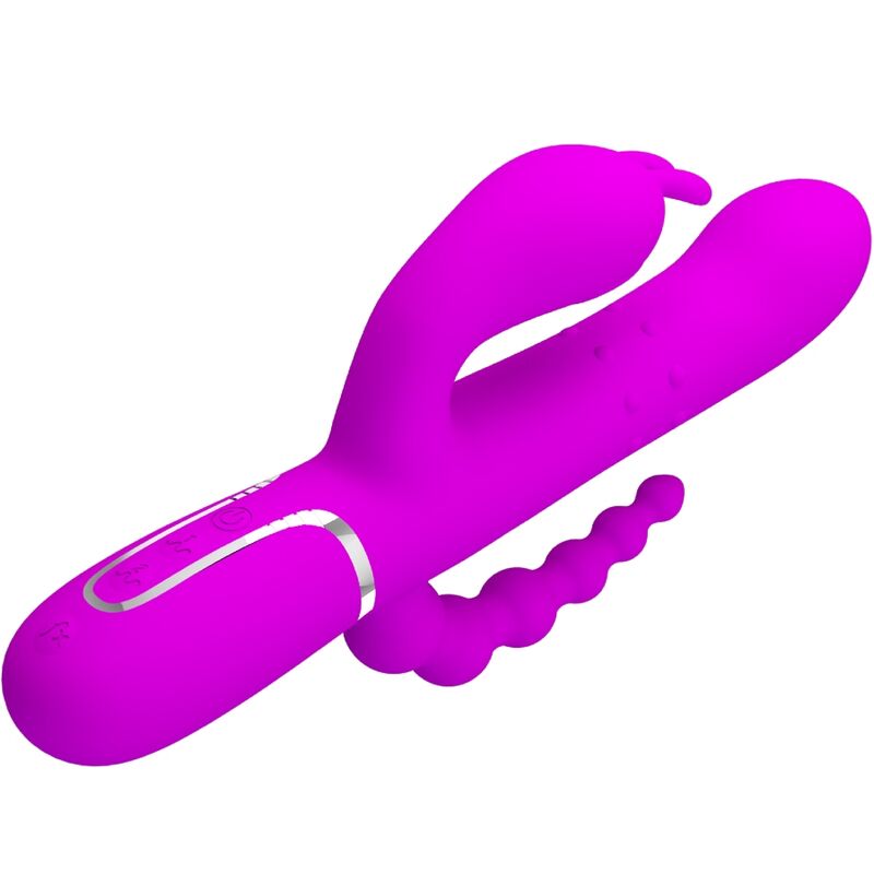 PRETTY LOVE - CAMMY TRIPLE VIBRATOR MULTIFUNKTION 4 I 1 LYSERØD
