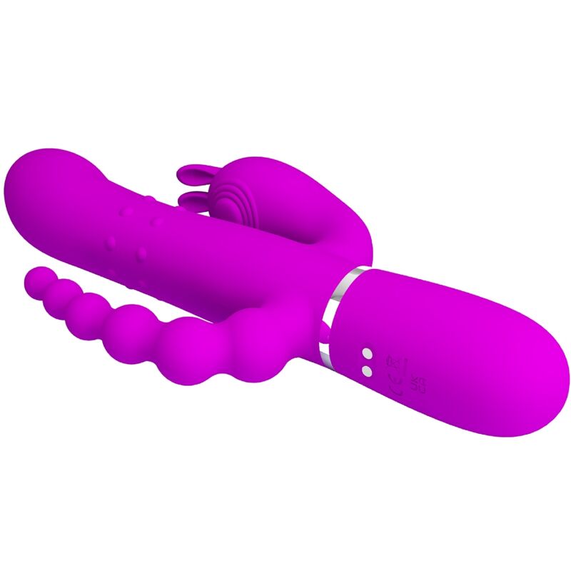 PRETTY LOVE - CAMMY TRIPLE VIBRATOR MULTIFUNKTION 4 I 1 LYSERØD