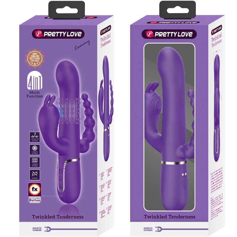 PRETTY LOVE - CAMMY TRIPLE VIBRATOR MULTIFUNKTION 4 I 1 LILLA