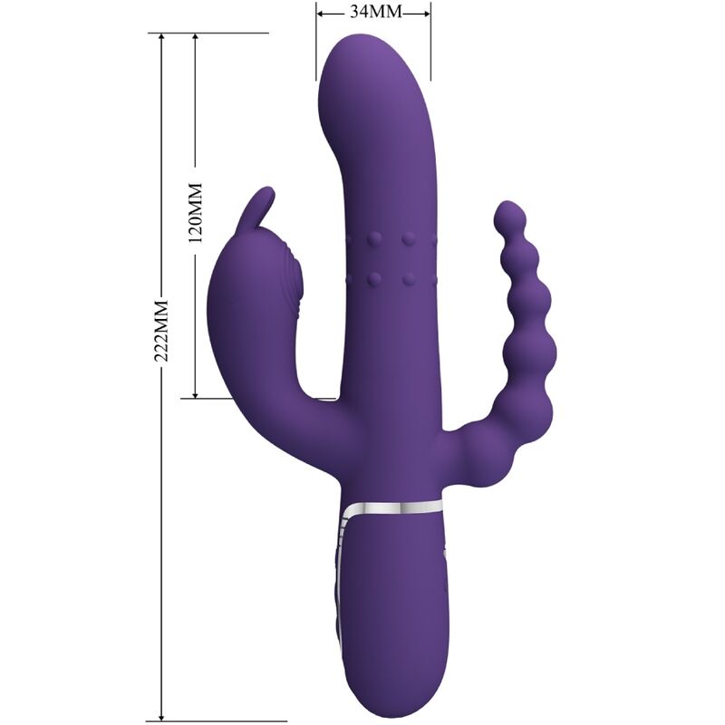 PRETTY LOVE - CAMMY TRIPLE VIBRATOR MULTIFUNKTION 4 I 1 LILLA