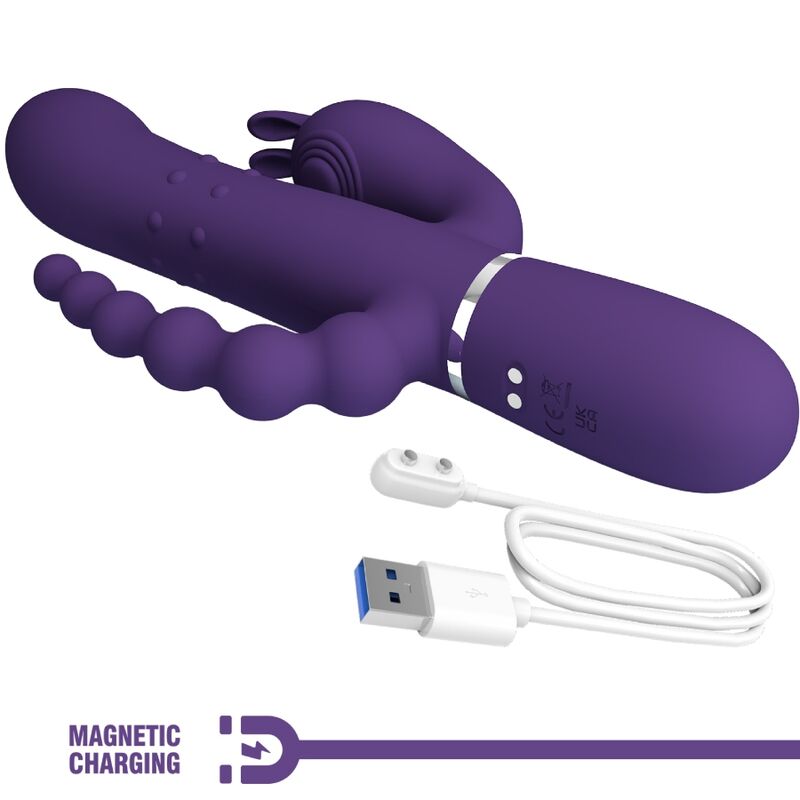 PRETTY LOVE - CAMMY TRIPLE VIBRATOR MULTIFUNKTION 4 I 1 LILLA