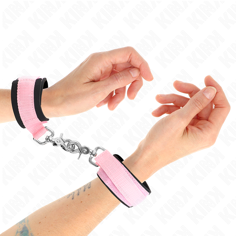 KINK - JUSTERBARE HÅNDLEDSBÆLTER I NEOPREN, PINK, JUSTERBARE 22-34 CM