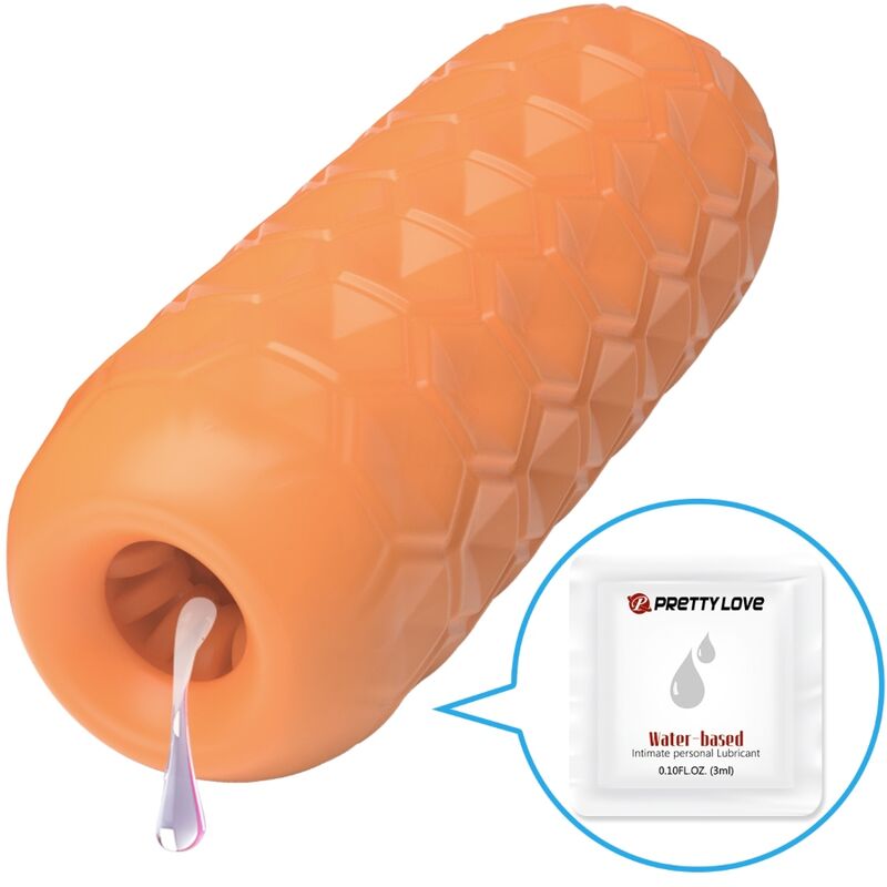 PRETTY LOVE - TWIN BALLS MANDLIG MATURBATOR ORANGE