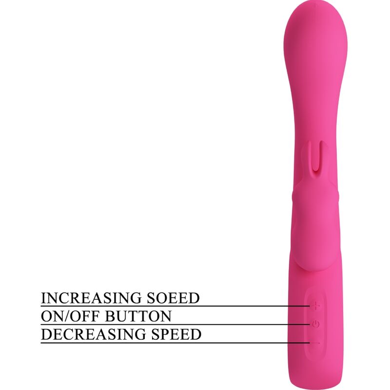 PRETTY LOVE - NOVAK KANINVIBRATOR 12 VIBRATIONER LYSERØD