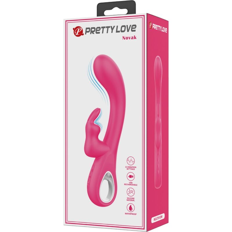 PRETTY LOVE - NOVAK KANINVIBRATOR 12 VIBRATIONER LYSERØD