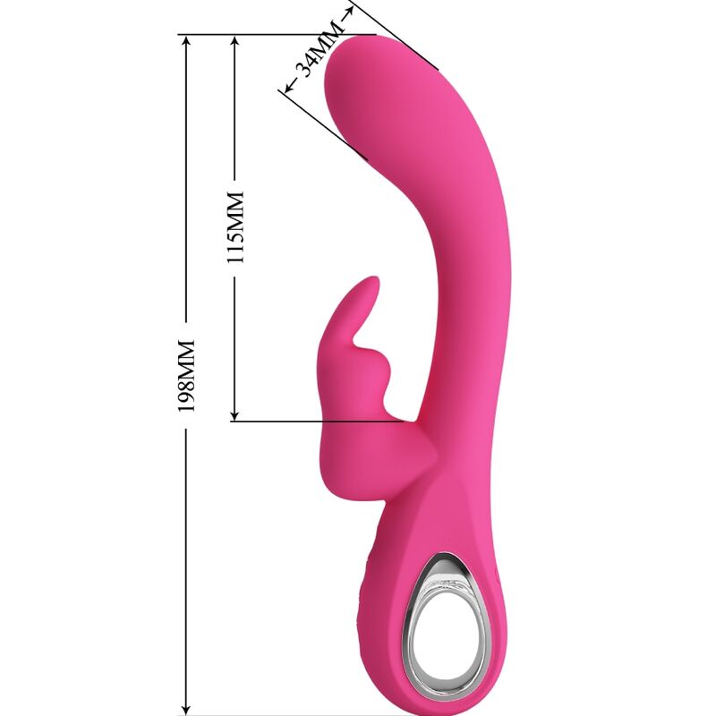 PRETTY LOVE - NOVAK KANINVIBRATOR 12 VIBRATIONER LYSERØD
