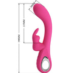 PRETTY LOVE - NOVAK KANINVIBRATOR 12 VIBRATIONER LYSERØD