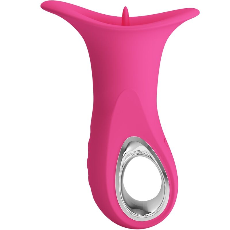 PRETTY LOVE - CLYDE ORALVIBRATOR VIBRERENDE TUNGE 12 VIBRATIONER LYSERØD