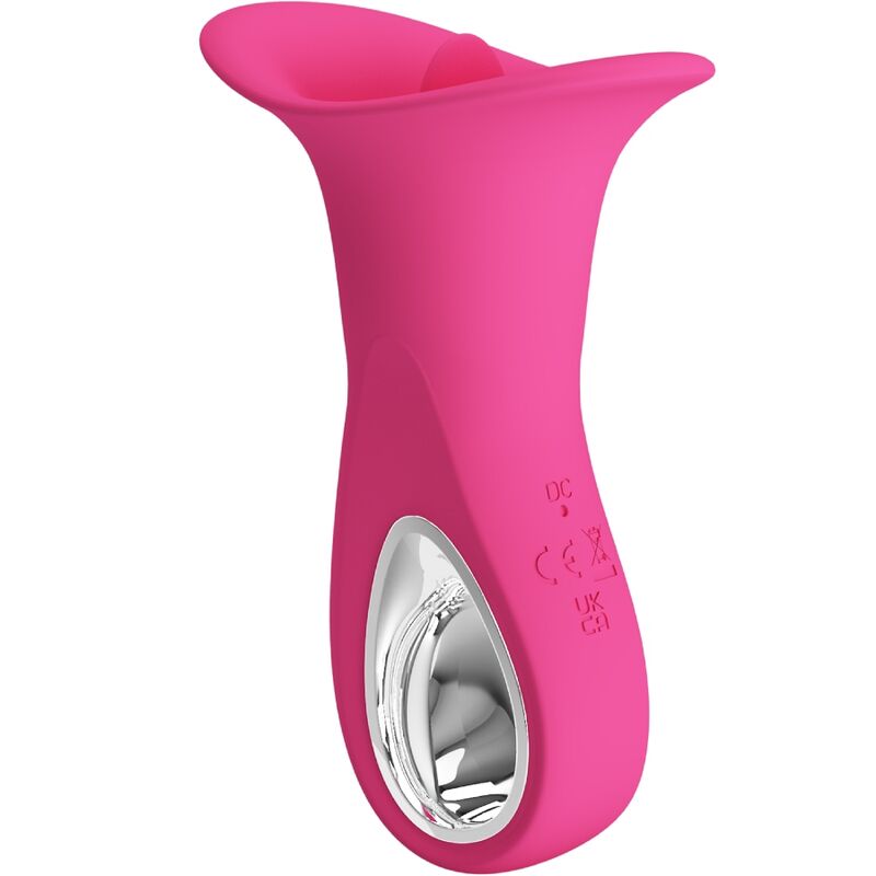 PRETTY LOVE - CLYDE ORALVIBRATOR VIBRERENDE TUNGE 12 VIBRATIONER LYSERØD