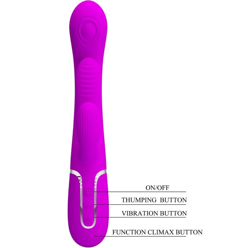PRETTY LOVE - SHANIA TRIPLE KANINVIBRATOR MULTIFUNKTION PINK