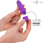 INTENSE - SYMONE USB GENOPLADELIG VIBRERINGSKUGLE 8 VIBRATIONER LILLA 10 X 2,2 CM