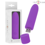 INTENSE - SYMONE USB GENOPLADELIG VIBRERINGSKUGLE 8 VIBRATIONER LILLA 10 X 2,2 CM