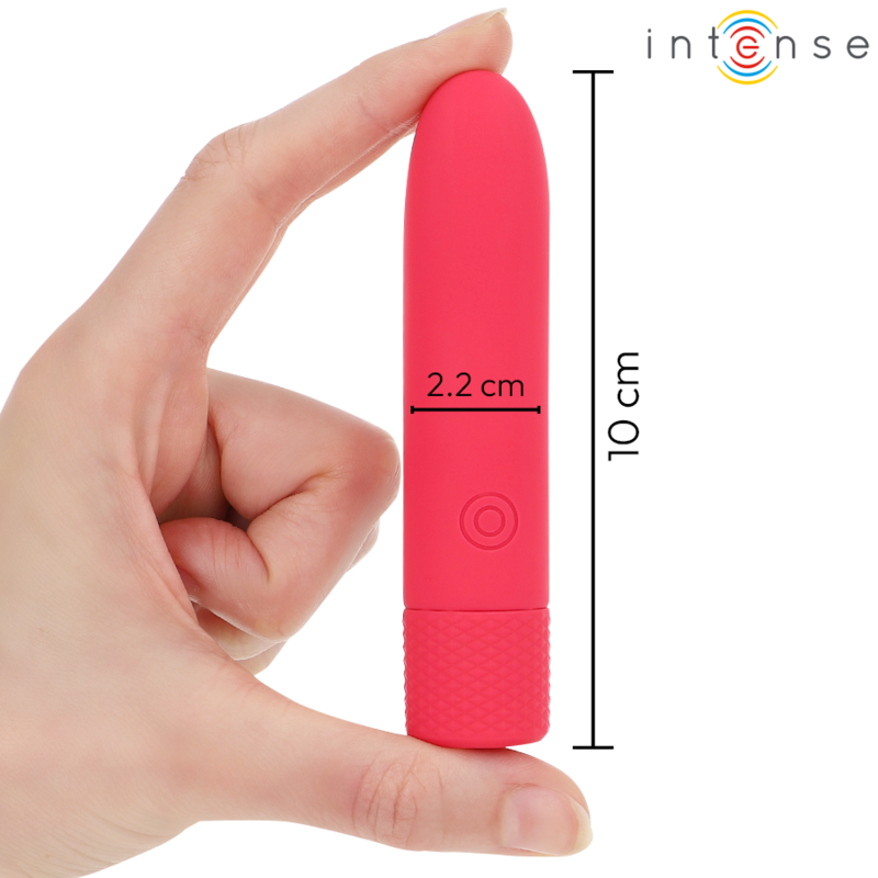INTENSE - SYMONE USB GENOPLADELIG VIBRERINGSKUGLE 8 VIBRATIONER RØD 10 X 2,2 CM