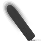 SORT & SØLV - GERI USB GENOPLADELIG VIBRERINGSKUGLE 8 VIBRATIONER SORT 10 X 2,2 CM
