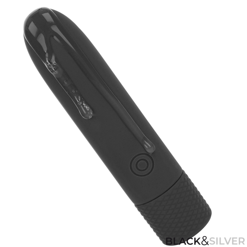 SORT & SØLV - GERI USB GENOPLADELIG VIBRERINGSKUGLE 8 VIBRATIONER SORT 10 X 2,2 CM