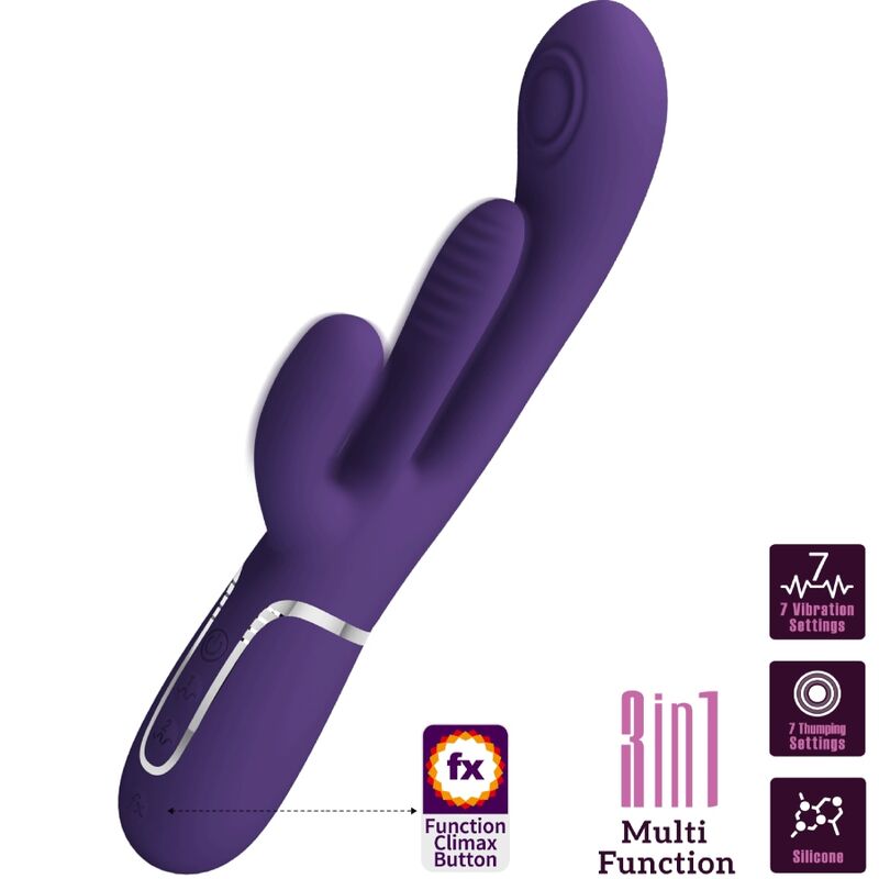 PRETTY LOVE - SHANIA TRIPLE KANINVIBRATOR MULTIFUNKTIONS LILLA