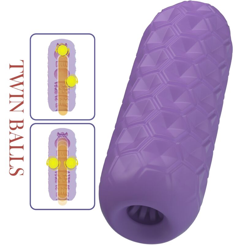 PRETTY LOVE - TWIN BALLS MANDLIG MATURBATOR LILLA