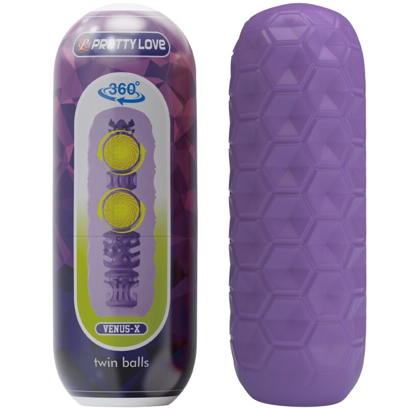 PRETTY LOVE - TWIN BALLS MANDLIG MATURBATOR LILLA
